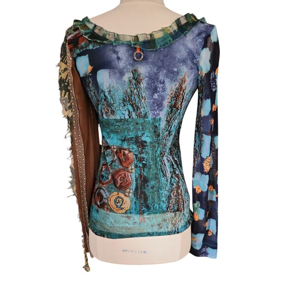Save The Queen Y2K Fairy Grunge Multicolor Mesh Top Womens Large Steampunk Artsy - Picture 3 of 9